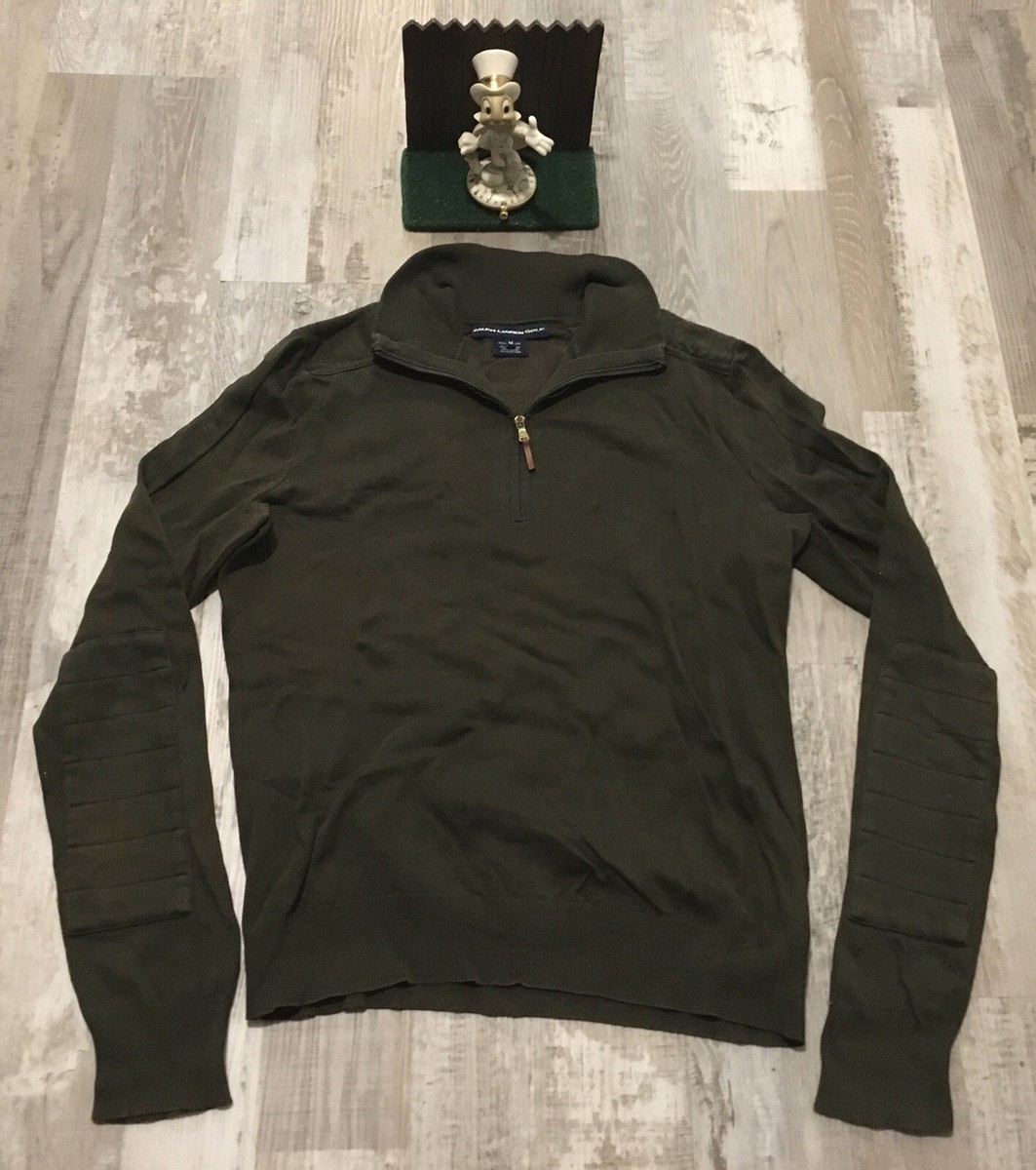 Ralph Lauren Golf Womens Quarter Zip Pullover Size M Brown Minimal