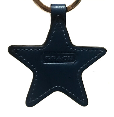 NEW Coach Vtg Glove Tanned Leather Red Navy Blue Star Key Fob