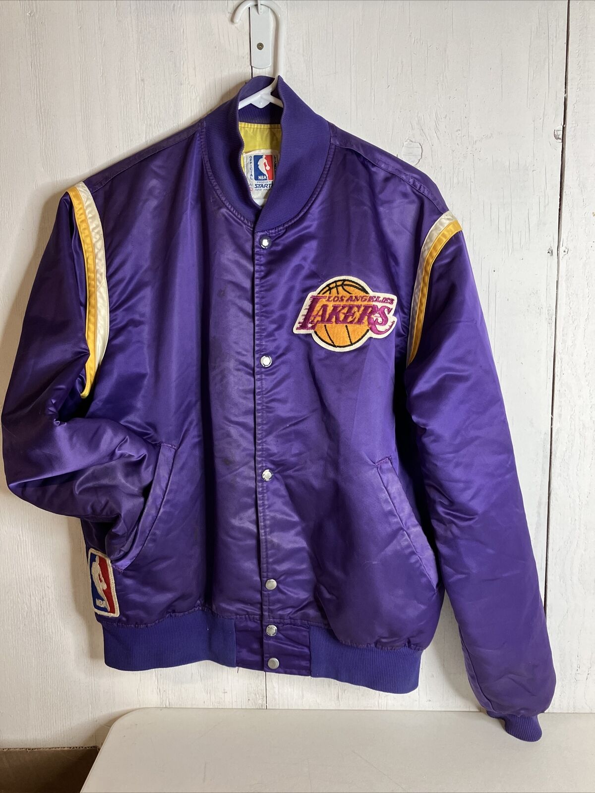 Vintage NBA L A Lakers Purple Satin Starter Jacket Men's