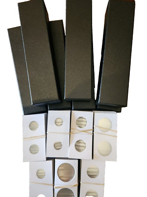700 2x2 Guardhouse Cardboard Mylar Coin Holders Flips 7 2x2x9 Bkack Storage Box