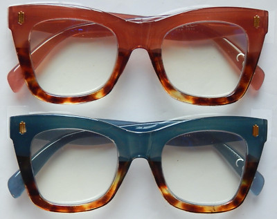 NICOLE MILLER 2-PK PREMIUM BLUE LIGHT FILTER READING GLASSES READERS +2.50 NEW