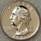 🟅 1961 PROOF 90% Silver Wash. Quarter 25¢