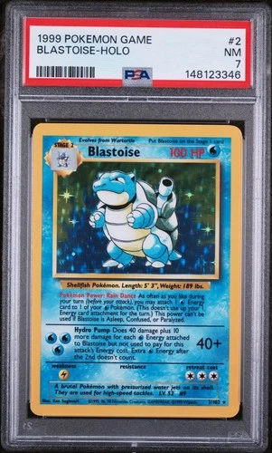 Pokemon Blastoise 2/102 Base Set Holo 1999 PSA 7