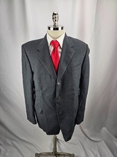 Canali Men's Blue Nailhead Wool Blazer Jacket 44L
