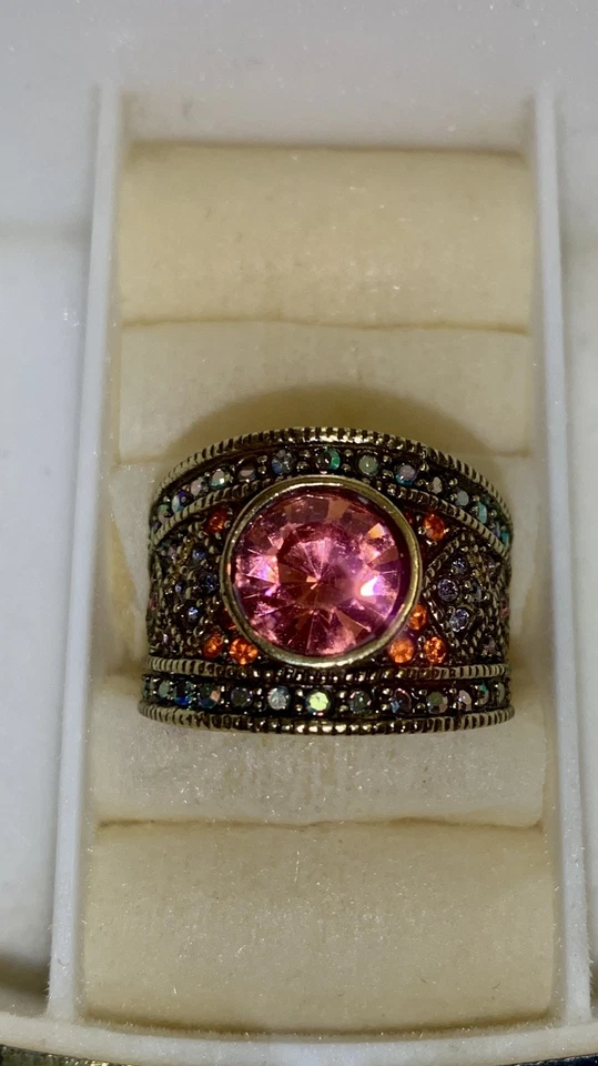 Anillo HSN Heidi Daus "Doble Diario" Cristal Rosa Talla 6 ¡HERMOSO!! Foto 2 de 4