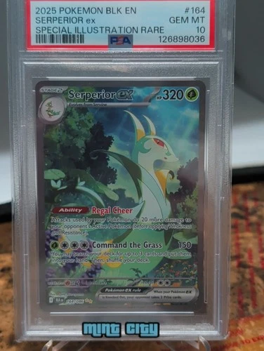 2025 POKEMON BLACK BOLT #164/086 SERPERIOR EX SPECIAL ILLUSTRATION RARE PSA 10