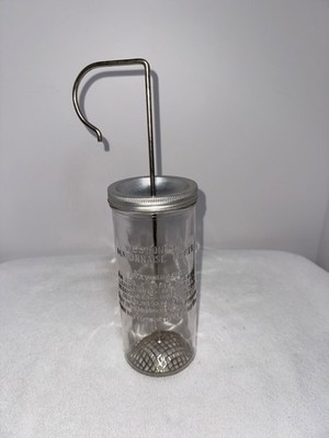 Vintage Wesson Oil Glass Mayonnaise Maker Metal Whisk and Lid Kitchen Gadget MCM