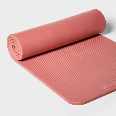 Premium Fitness Yoga Mat 15mm Orange - All In Motion: Nitrile Butadiene