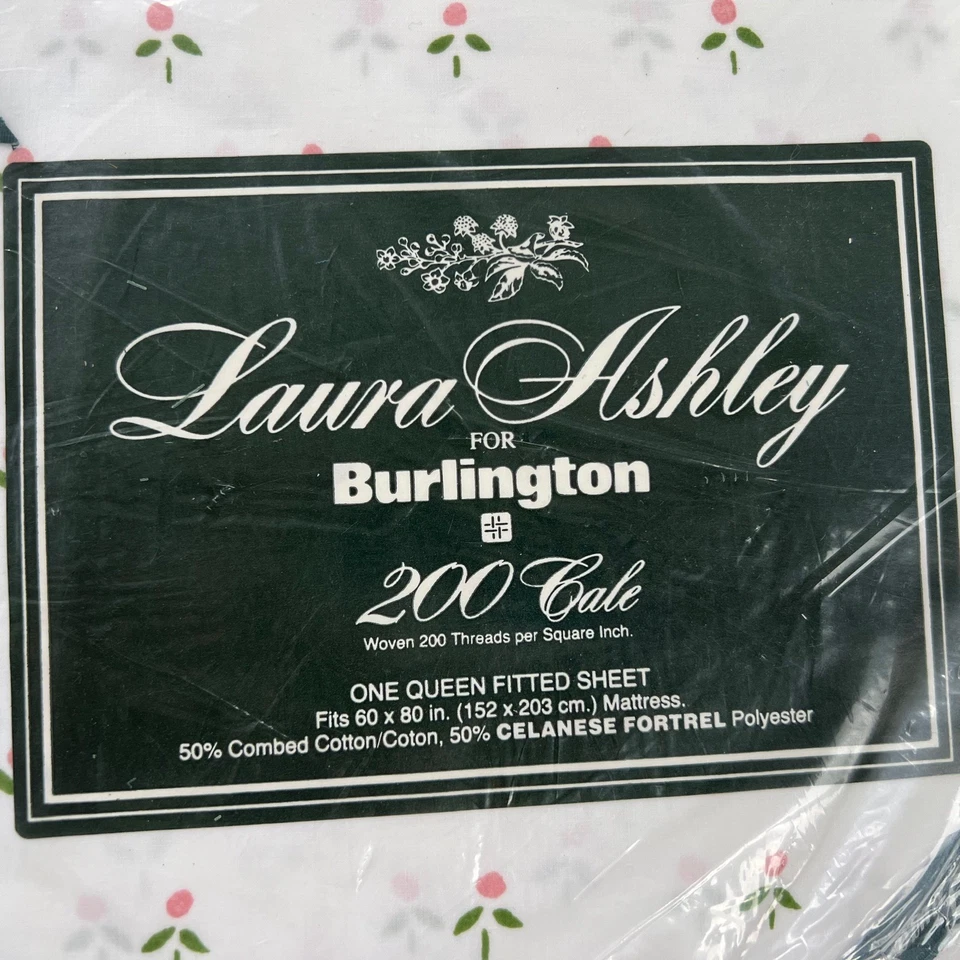 De Colección Nuevo Antiguo Stock Laura Ashley Castleberry Queen Sábana Ajustable Rosa Floral 200 TC Foto 3 de 4