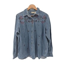 Classic Elements Denim Shirt Womens Large Blu...