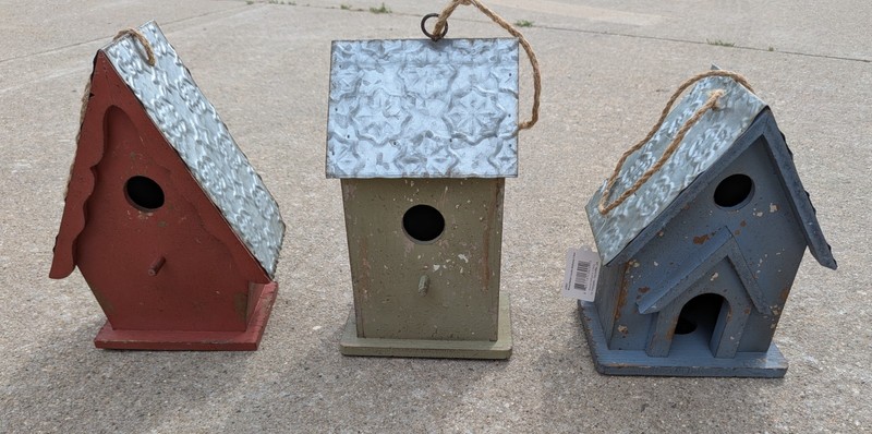 Transpac Whimsical Bird house Trio