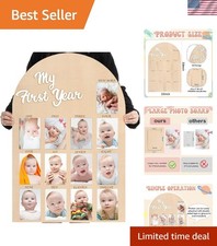 Baby's First Photo Frame 12 Monthly Wooden Board