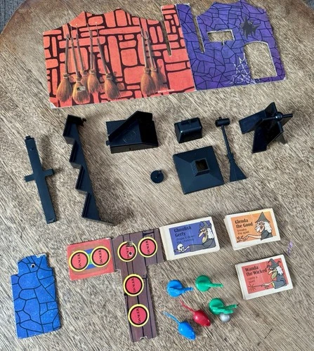 Vtg 1970 MILTON BRADLEY Which Witch? BOARD GAME Parts LOT