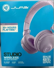 JLab Studio Wireless Bluetooth On Ear Headphones 30+ Hours Lilac Cloud Foam