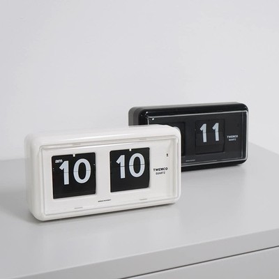 TWEMCO QT-30 Classic Retro Flip Clock in 7 Colors – German Quartz