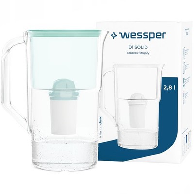 Wasserfilter Kanne Kunststoff 2,8L Wessper D1 Solid 1-11 Filterkartuschen minze