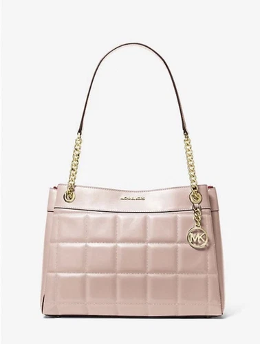 Borsa a mano Michael Kors Susan media in pelle trapuntata rosa nuova con etichette prezzo al dettaglio consigliato dal produttore $458