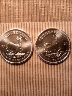 2x 1 oz Krugerrand Springbock Silbermünze 2020 0 999
