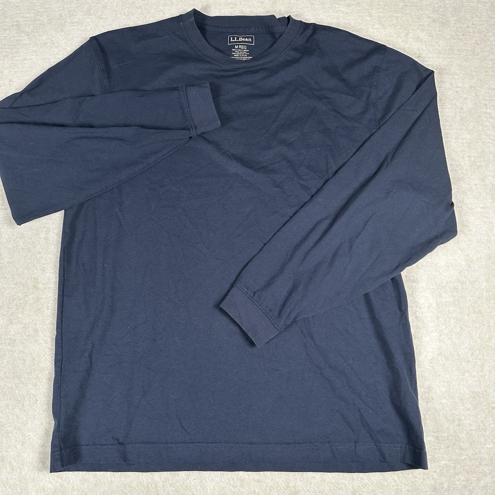 L.L. Bean Light Sweater Mens Medium/Reg Navy Blue 100% Cotton