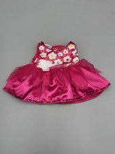 Build a Bear Clothing Sleeveless Pink Dress with Sequins Tulle and Flowers 2014