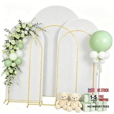 3PCS Metal Arch Backdrop Stand,6 6.6 7.2FT with 6 6.6 7.2 White
