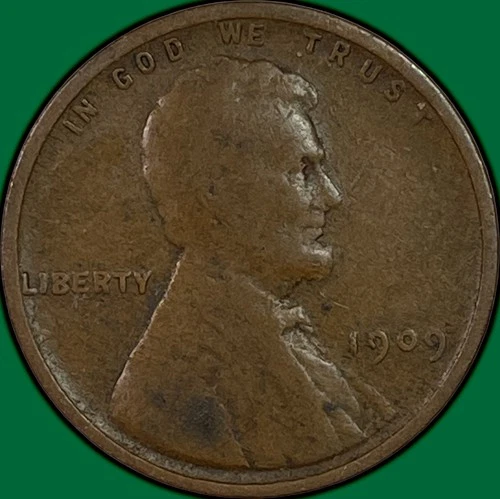 1909-VDB Lincoln Wheat Cent Very Good VG Coin #34239