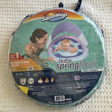 Swimways Baby Spring Float with Sun Canopy Purple Mermaid Design Summer Pool Bby