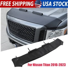For Nissan Titan 2016-2023 Leather Stone & Bug Deflector Hood Shield