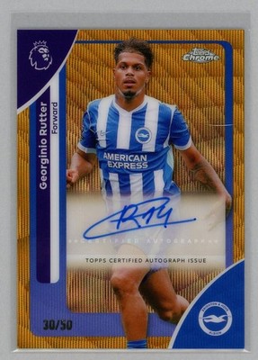 2026 Topps Chrome Premier League Georginio Rutter Gold Wave Auto /50 Brighton