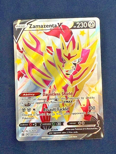 Zamazenta V SWSH293 Shiny Holo Black Star Promo Pokemon Card LP