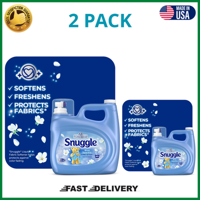 #ad Snuggle 123.1 oz Fabric Softener Blue Sparkle Cuddle Up Fresh Scent 2 Pack $21.99