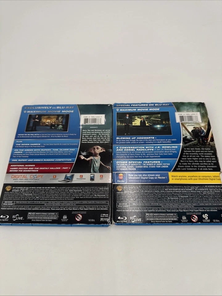 Harry Potter and the Deathly Hallows Part 1 & Part 2 Blu-Ray Movies Lot - Image 4 of 4