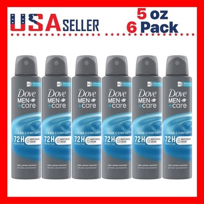 Dove Men+Care Clean Comfort x [6 Pack] Deodorant Spray 150ml 5oz Fresh