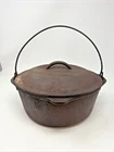 Vintage Lodge No 8 Cast Iron Dutch Oven Deep Skillet Pot Made in USA Camp Cookin