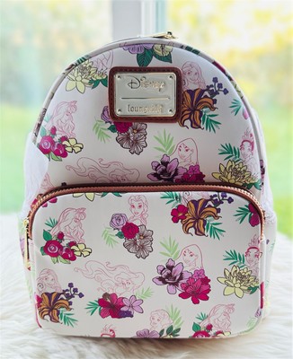 floral print mini backpack NEW Loungefly Disney Princesses All Over Floral Print Mini-Backpack