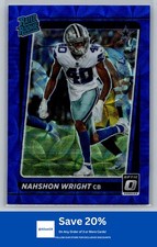 2021 Donruss Optic #285 Nahshon Wright Rookie Blue Scope Dallas Cowboys H63