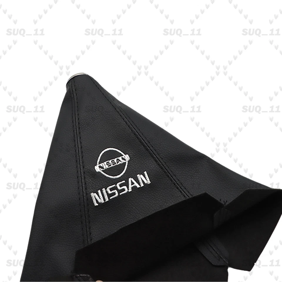 Car Shift Knob Shifter Boot Cover Black PVC Leather Sport Universal For N-issan Foto 4 de 4