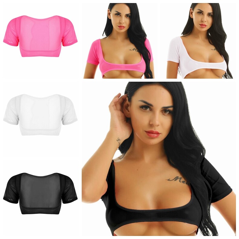 Women Cotton Crop Top Sexy Ladies Lingerie Cut Out Short Tank T-shirt  Nightwear | eBay