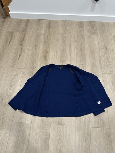 St. John Modern Blazer Women's 10 Navy Blue Knit One Button Business USA - Picture 7 of 14