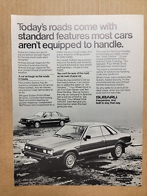 #ad VINTAGE 1984 Print Ad Advertisement Subaru On Demand Four Wheel Drive $9.99