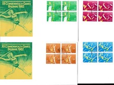 1982 COMMONWEALTH GAMES FULL SET BLOCKS 4 DECIMAL STAMP FIRST DAY COVERS #L60
