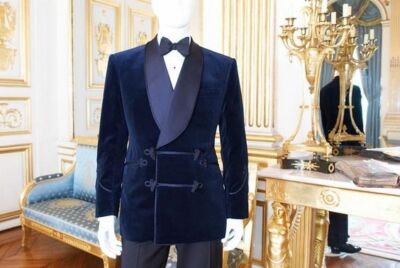 Smoking Jacket Men's Blue Velvet Stylish Party Wear Elegant Dinner