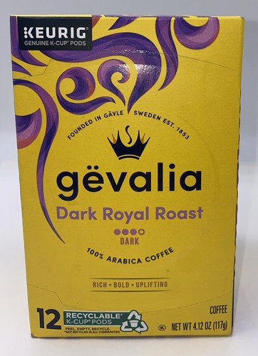 Gevalia Dark Royal Roast Coffee K Cup Cups Keurig 4.12 oz (12 K Cups)