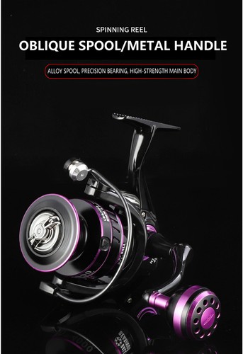 4.7:1 Spinning Reel 1000-6000 Aluminium Spool Max Drag 10Kg Carp Fishing Reels - Picture 9 of 14