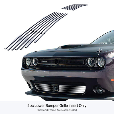Fits 2015-2023 Dodge Challenger Adapt Ctrl Bumper Stainless Chrome Billet Grille
