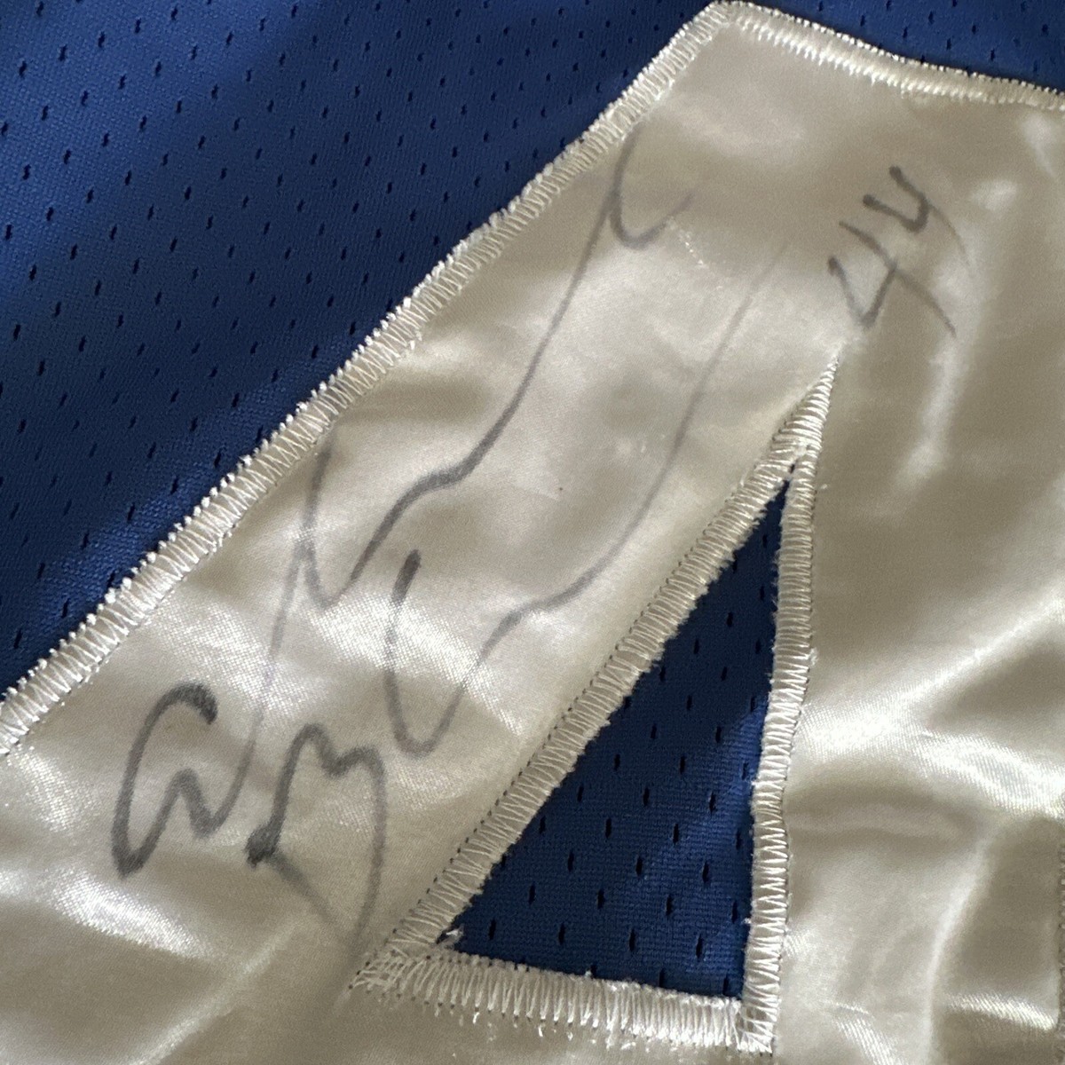 NY GIANTS #44 Bradshaw Signed blue stitched jersey by Reebok Mens