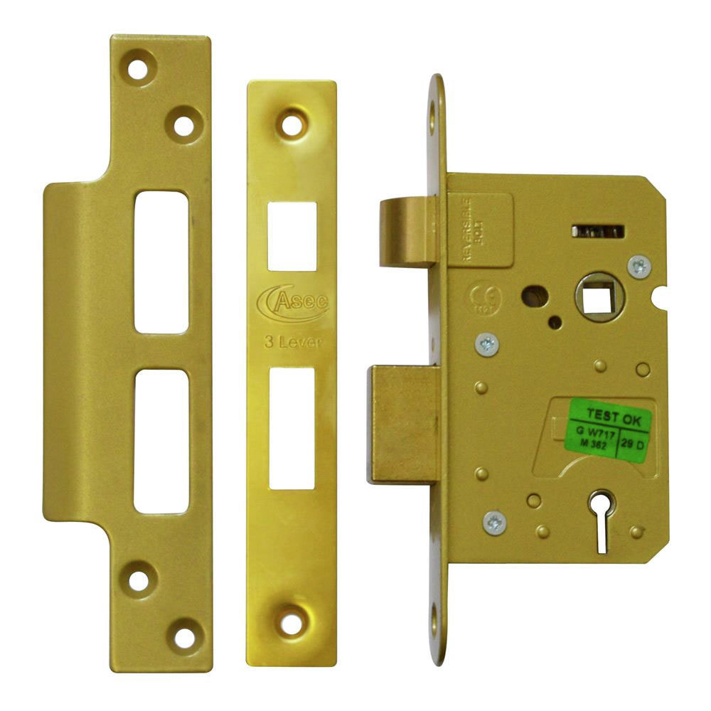 Asec Mortice Sashlock 64mm PB (AS1001)