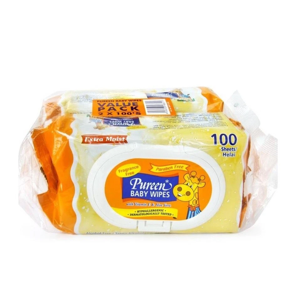 Pureen Baby Wipes Fragrance Free (2 x 100's) - Image 3 of 4