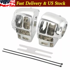 Handlebar Hand Control Switch Housing Cover kit For Harley Touring 96--13 Chrome