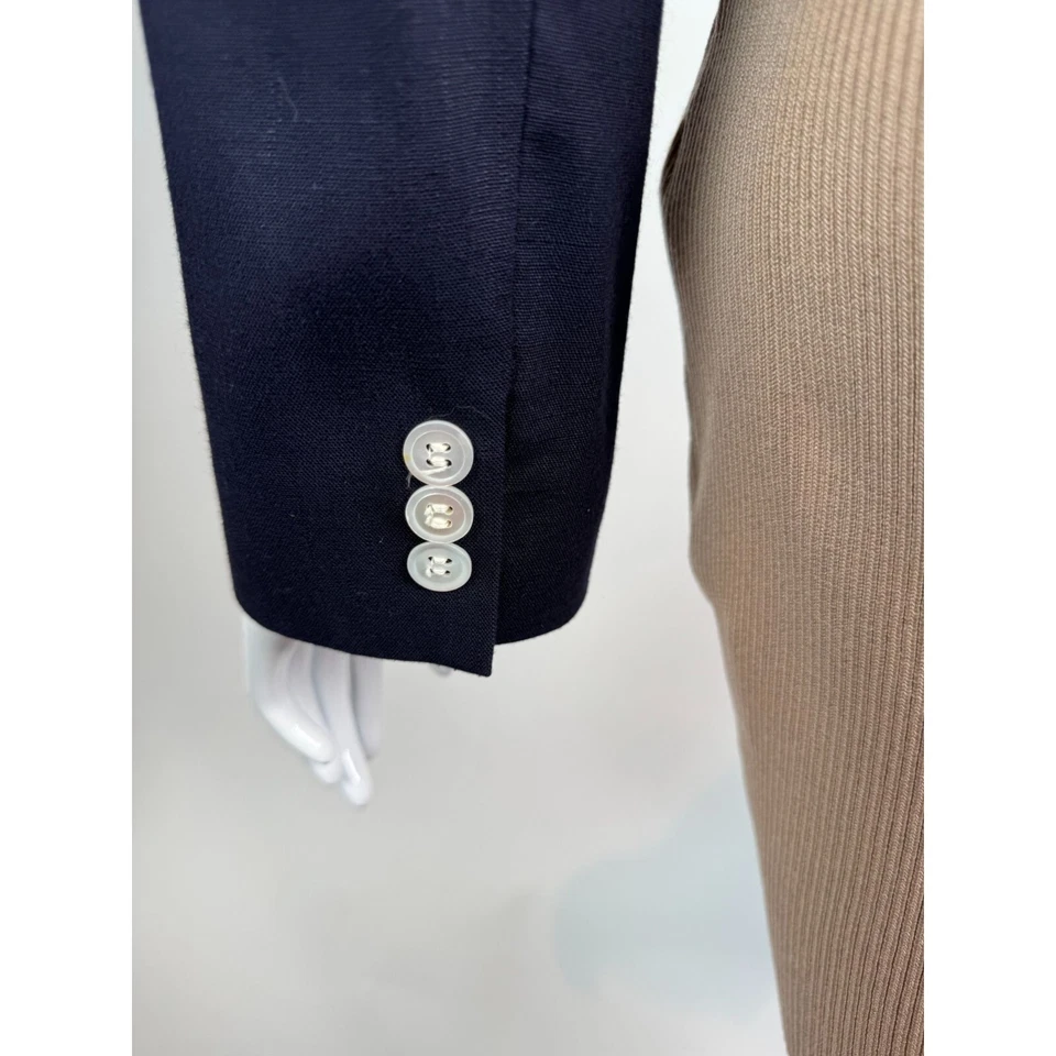 Chaqueta JH Collectibles Union Hecha en EE. UU. Talla 6 Azul Marino 85% Rayón, 15% Lino Foto 4 de 4